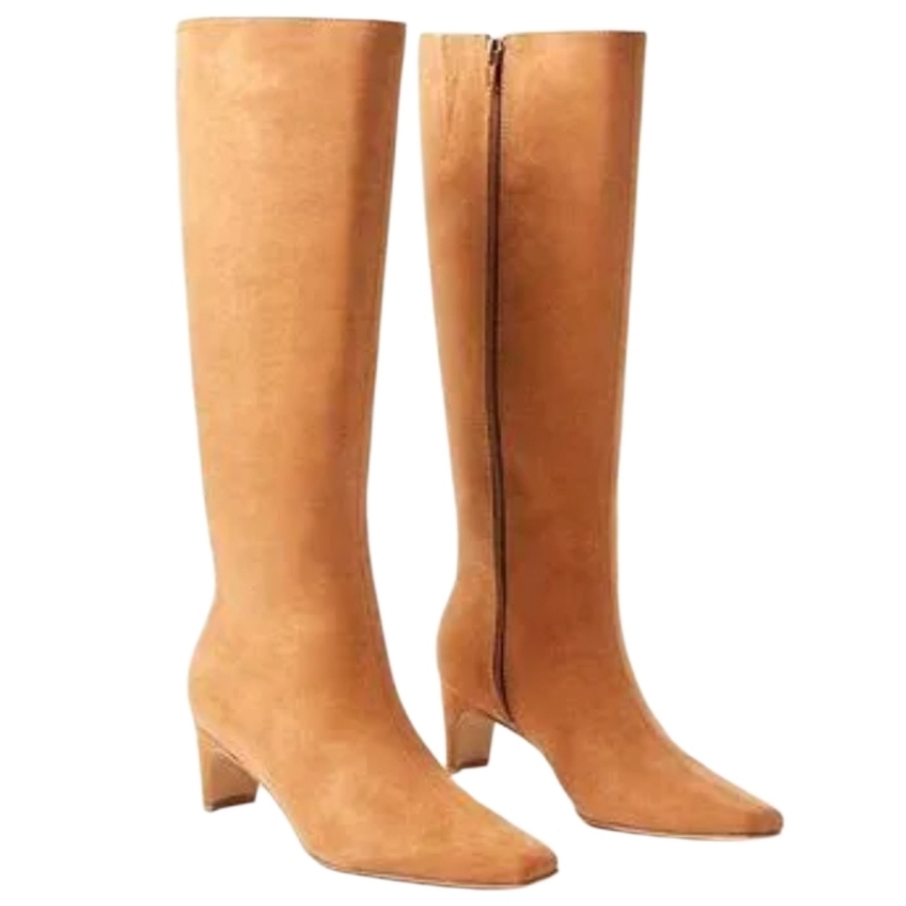 NEW! ANN TAYLOR LOFT Squared Pointy Toe Tall Heeled Boots 7.5.